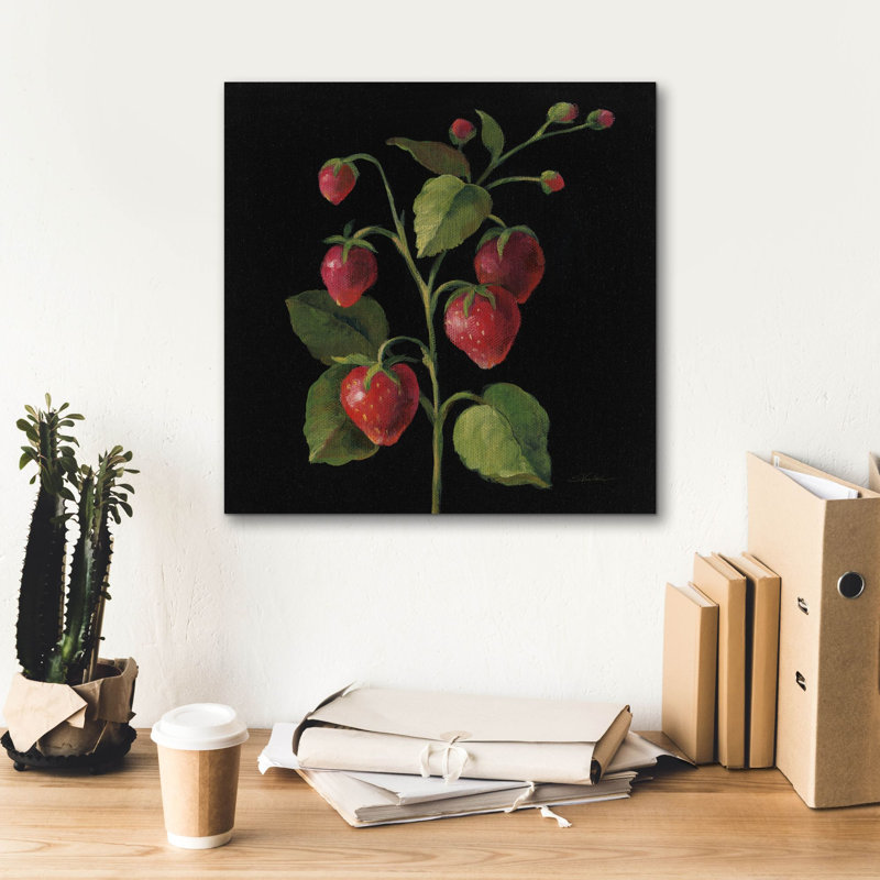  «Fraise No Words» par Silvia Vassileva, art mural sur toile, 18 po x 18 po