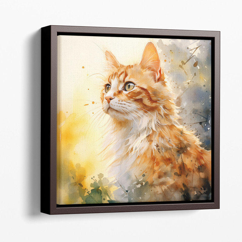 Purrtrait à l'encre de chat, Toile encadrée noire, H 20 po x l 20 po x P 1,25 po