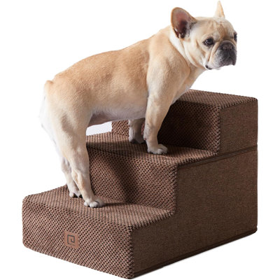 Escalier pour chien pour petits chiens H 13,5 po, marchepied pour chien à 3 marches pour canapé et fauteuil, marchepied pour petits chiens et chats, rampe intérieure antidérapante pour chien