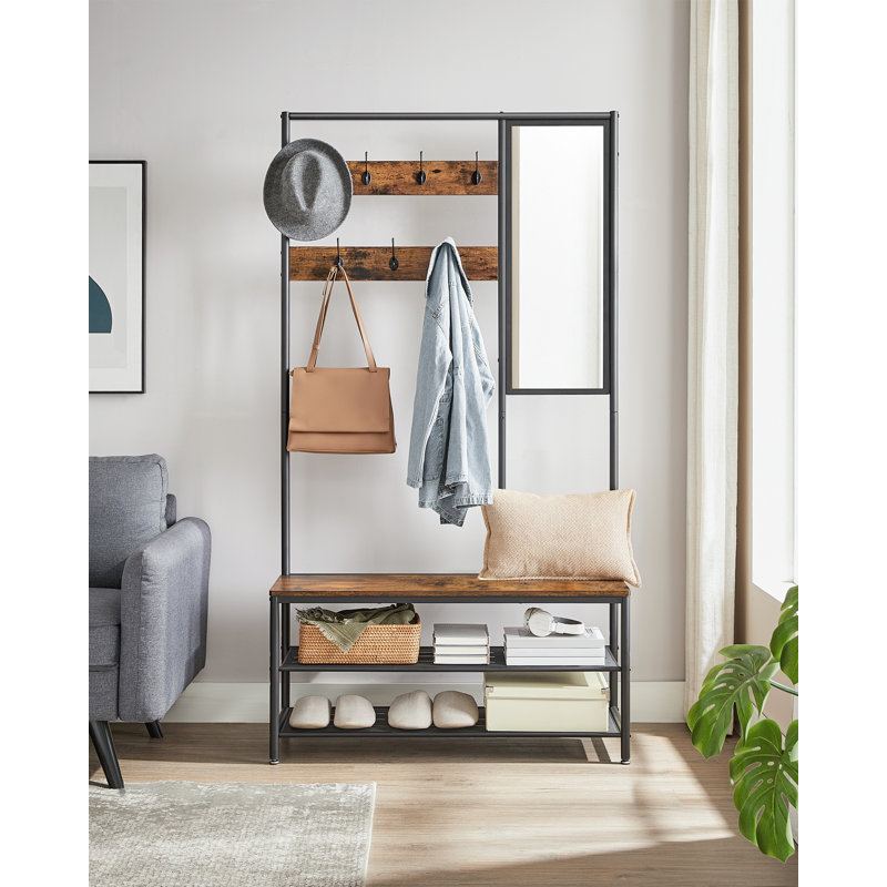 Ahmet Hall Tree 98cm Wide, Brown/Black