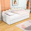 Twin XL Velvet Upholstered Daybed with LED Light and Lit Twin Trundle-1645726291