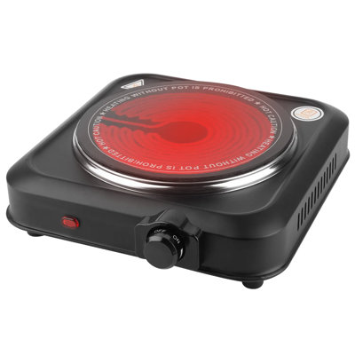 1000w Electric Infrared Single Burner – Portable Glass Cooktop Hot Plate With Stepless Temperature Control (392‑1112°f), 7.5 Inch Heating Surface For Home, Rv, Camping & Countertop Use
