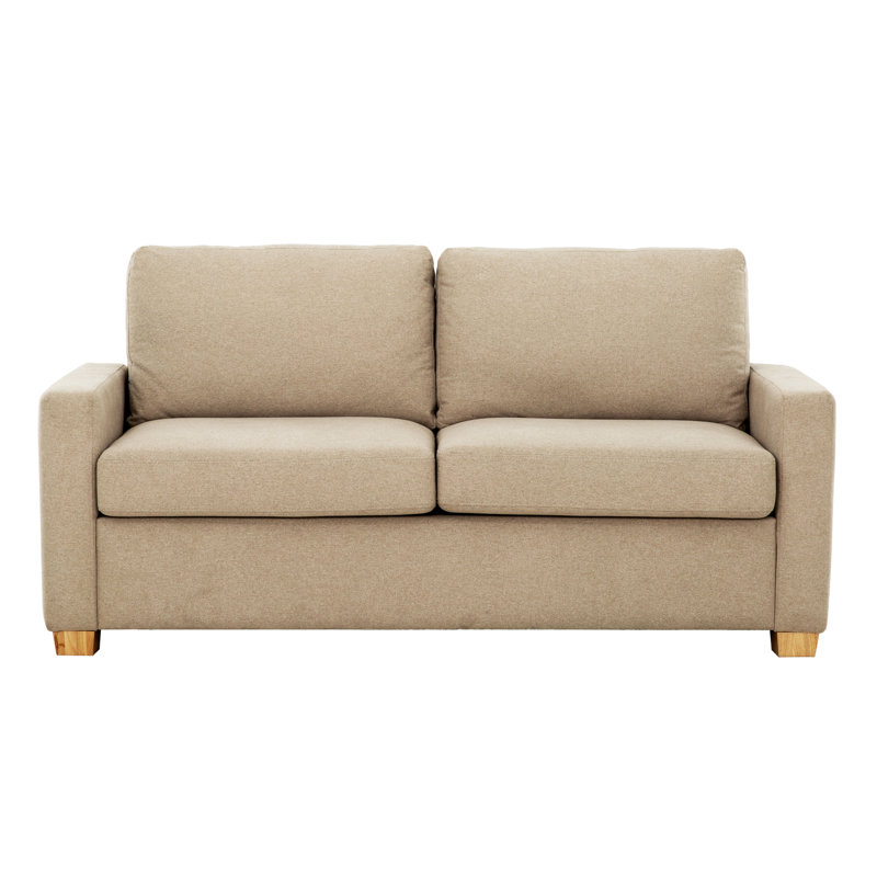 Bohumir Beige 73 in. Convertible Full Sleeper Sofa with USB Port