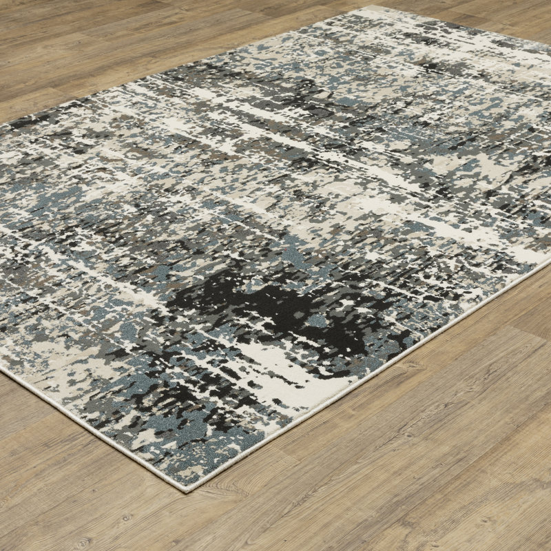 Tapis rectangulaire en polyester / polypropylène tissé à la machine à motif abstrait Ederle