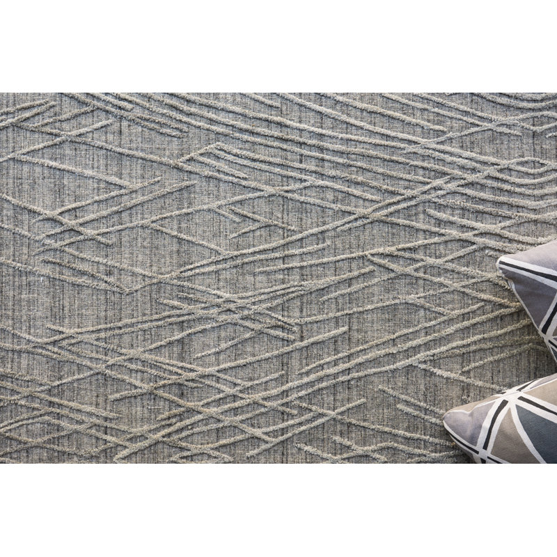 Crescendo Hand Loomed Geometric Area Rug in Beige, Rectangle 9' x 12'