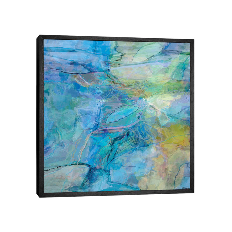 Random V by Michael Tienhaara - Print on Canvas, 66.04cm H x 66.04cm W x 3.81cm D, Black Floater Framed