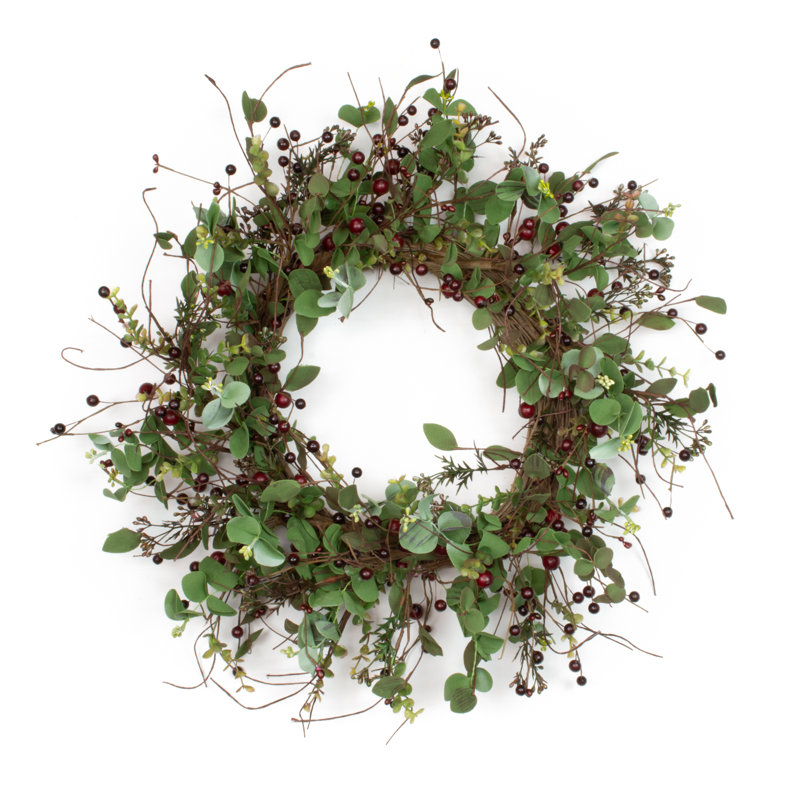 Couronne de Noël en soie 22 po