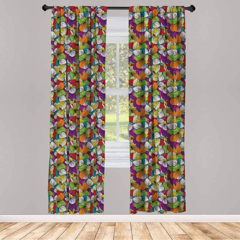 Paire de rideaux semi-transparents avec passe-tringle, 28 po x 63 po