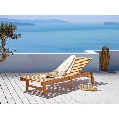 Jaque 197cm Long Reclining Acacia Single Chaise