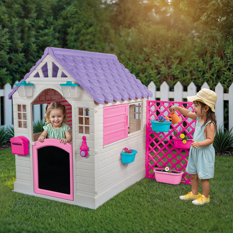 Lily Manor 127cm W x 140cm D Plastic Playhouse with Kitchen