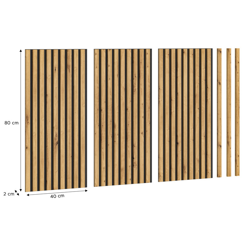 Cheridy 40 cm x 80 cm Acoustic Wall Paneling in Brown (3-pack)