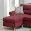 Velvet Reversible Sectional In Rich Paprika Red & Style Comfortable Bright With Frame