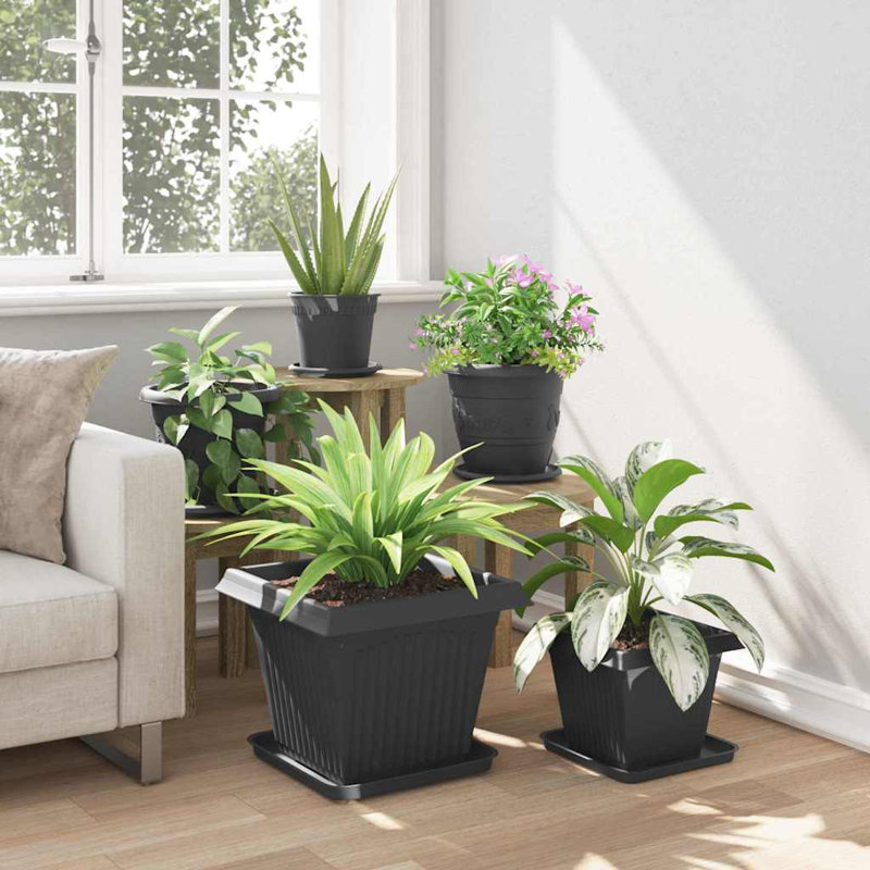 Planter, 24, 30cm H x 38cm W x 38cm D, Black