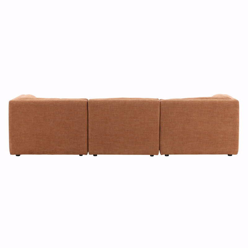 Magda 113" Wide Upholstered Sofa, Terracotta, Orange