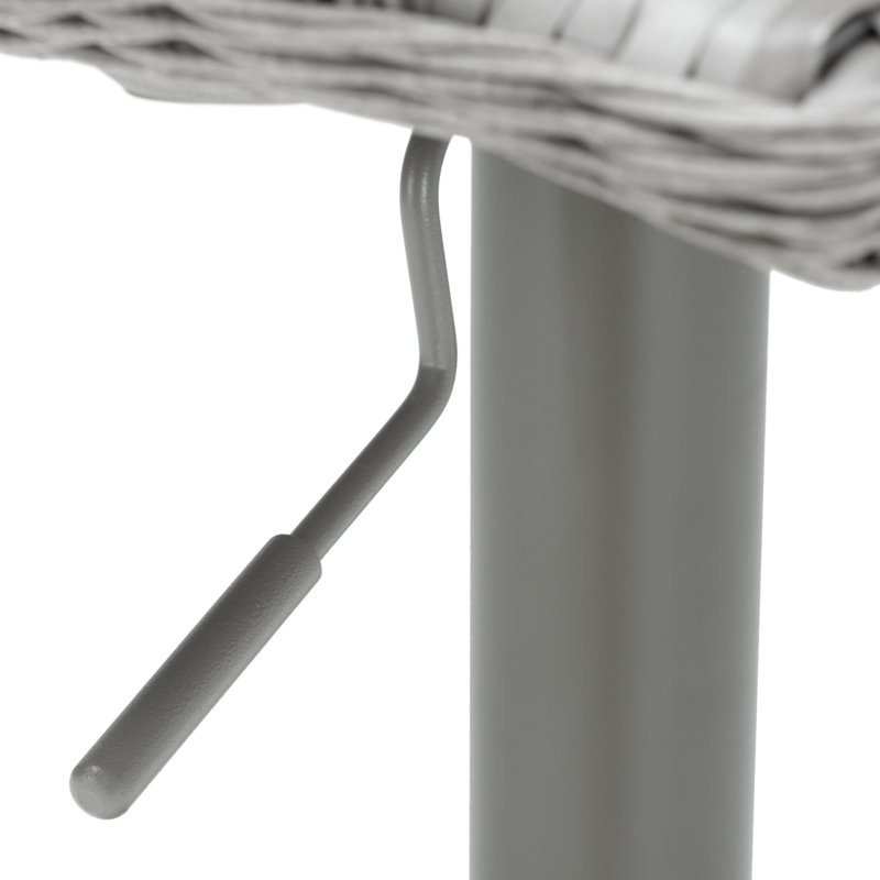 Ehrenfried Outdoor Swivel Bar Stool, Gray