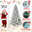 Arbre de Noël enneigé 9 pi avec 650 lumières UL blanc chaud, embouts en PVC de 1930 et fil mémoire dépliable-256815653
