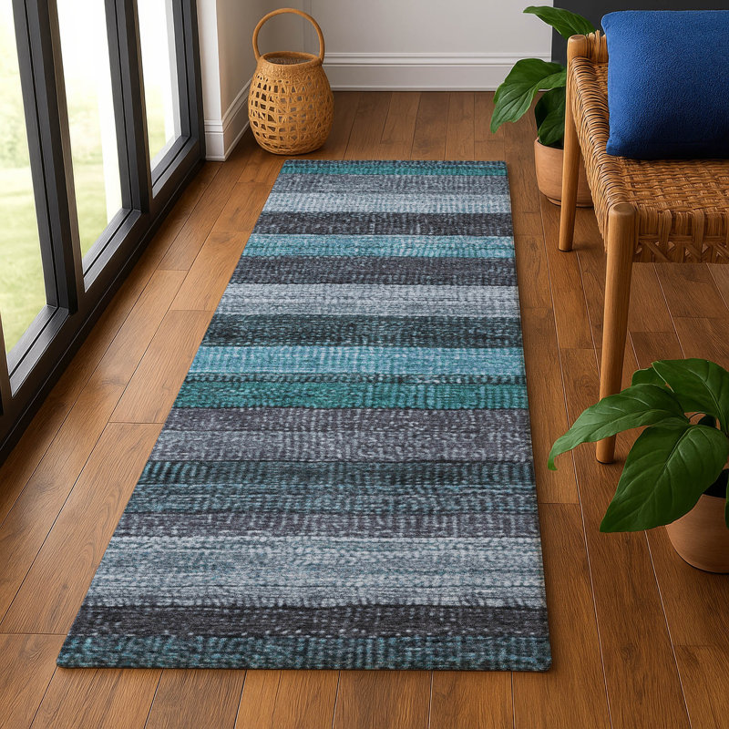 Premium Machine Washable Medena AMF1865 Stripes Rug, Runner 2'3" x 7'6"