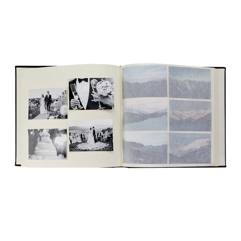 Leather Bound Album, Black, 13.13" H x 13" W