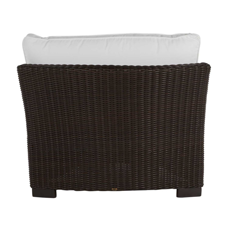 Club Woven Patio Chair with Cushions, Black Walnut, No Welt, Rollo Cream