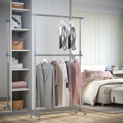 Adjustable Rolling Clothing Rack