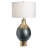 32.25" Metal Table Lamp With White Shade