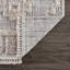Tapis marocain en polyester tissé à la machine en gris-214978563
