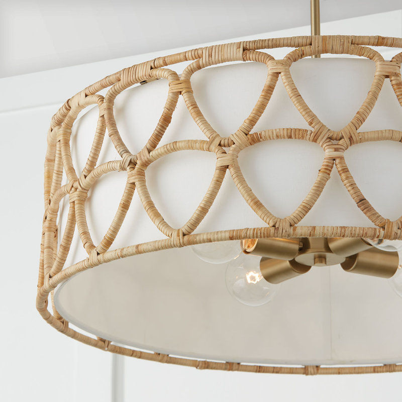 4 - Light Brass Drum Pendant