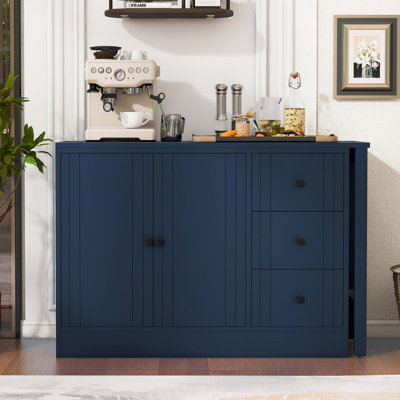 89.7''Wooden Sideboard With Extendable Table