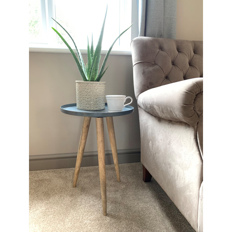 Roger Tray Top End Table, Wood, Grey
