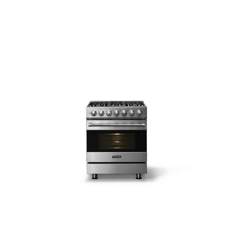 Viking30"W./24"D. Sealed Burner Range-5 Burners, Natural Gas, Stainless Steel, Dual Fuel