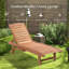 Chaise longue pour l'extérieur, dossier inclinable, table intégrée et roulettes pour bronzer