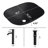18" L x 14" W Glass Bathroom Vessel Sink Rectangle Tempered Glass Basin Above Counter Bathroom Sink