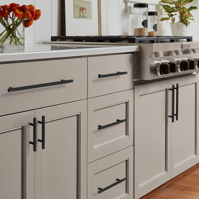 Paquet de 10 poignées d'armoire - Poignées robustes pour armoires de cuisine avec vis incluses - Poignées de tiroir en métal antirouille pour armoires, commodes et armoires