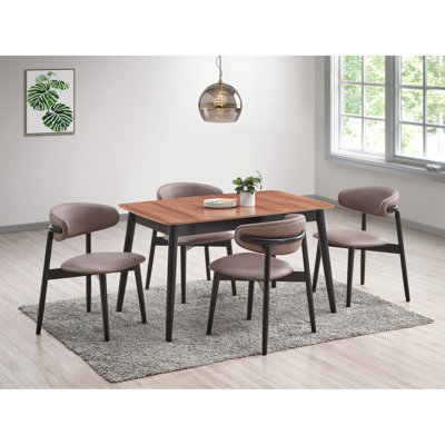 Table de salle à manger au fini naturel et noir - ajoute une touche classique à des matériaux qui s'adaptent à différents types et thèmes de 63 po x 32 po et 30 pieds avec des pieds en bois synthétique robuste