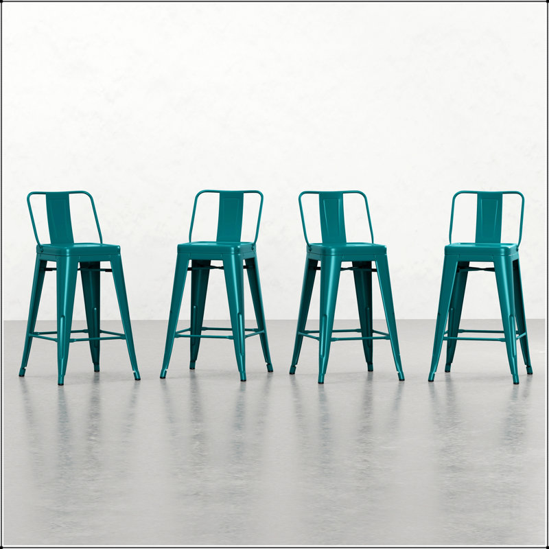 Tabouret à hauteur de comptoir 24 po (ensemble de 4), 4, Bleu sarcelle
