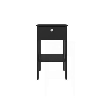 Shongopovi One Drawer Nightstand with Open Shelf, Compact Design, Modern Style, Bedroom Use, Wenge