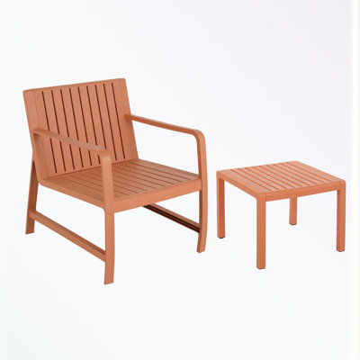 2-Piece Patio Furniture Set with square Coffee Table