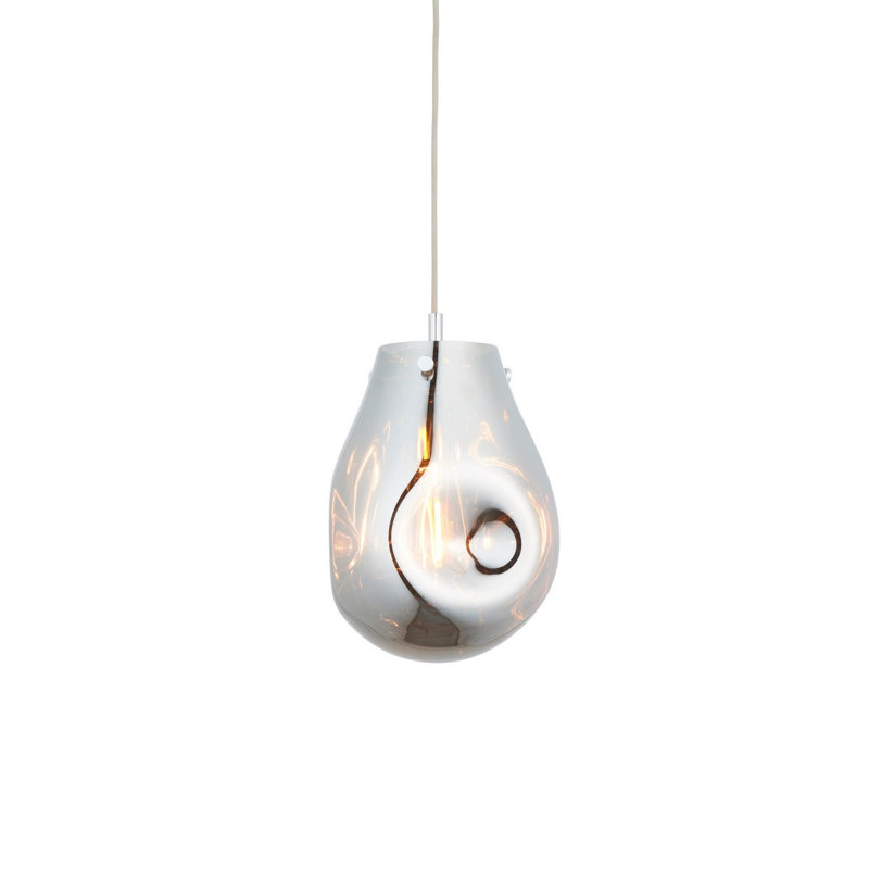Alyca 1 - Light Chrome Teardrop Pendant, Silver