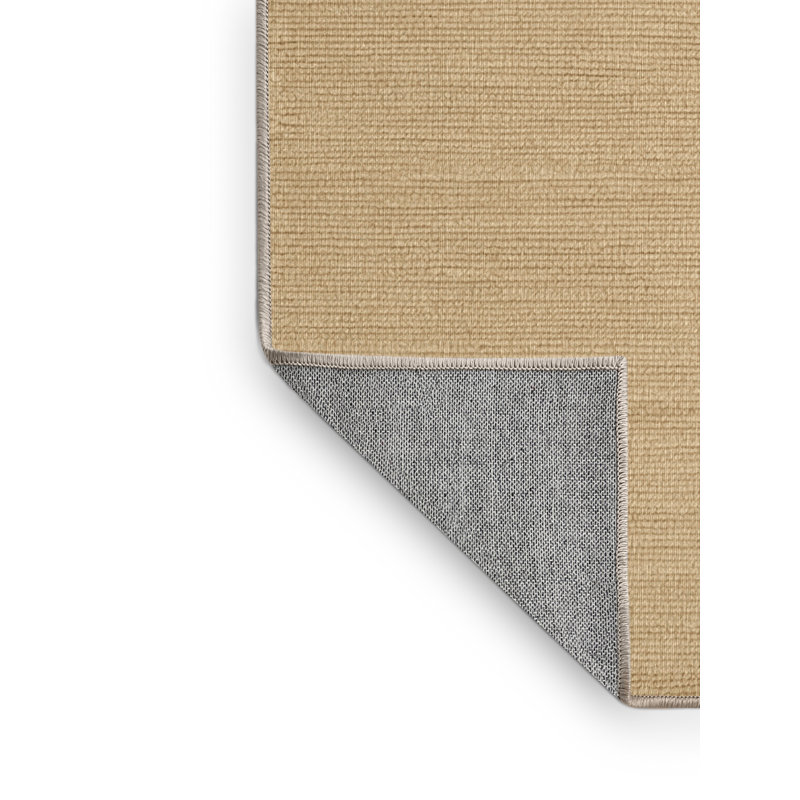 Machine Washable Solid Beige Area Rug, Square 3'