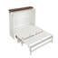 Grand lit escamotable avec rangement Murphy, station de charge, port USB, cadre en pin massif pour bureau à domicile ou chambre d'amis-397628346