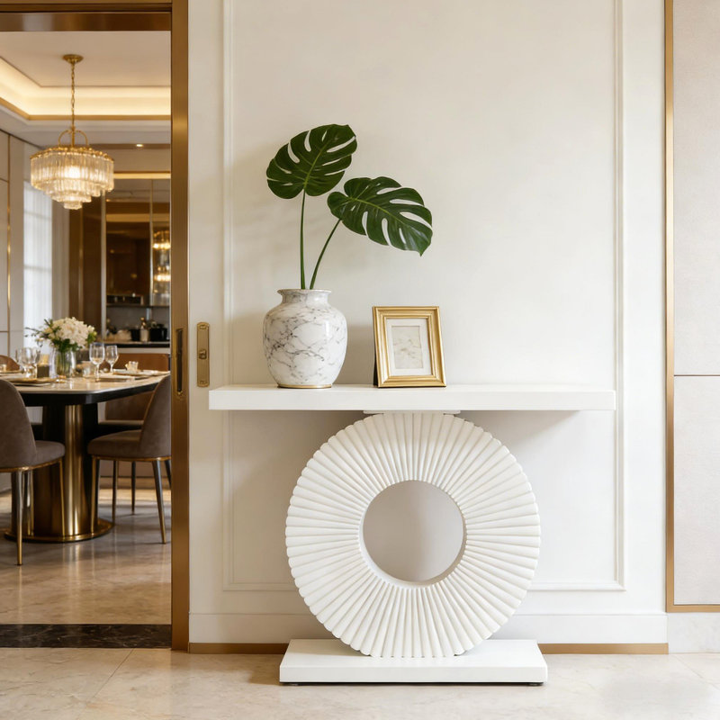 Elegant Entryway Table,Sturdy Hall Table,Versatile Console Table, White