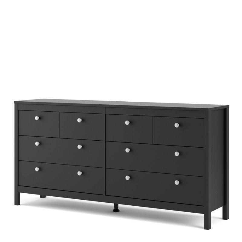Cynsere 159.4cm W 8 - Drawer Chest of Drawers, Black