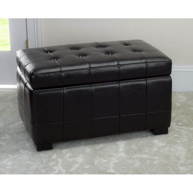Cocktail rectangulaire capitonné 30 po Maiden, Similicuir noir