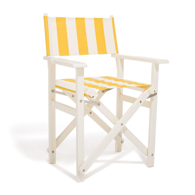 Table de chaise réalisateurs, Jaune / rayé blanc / blanc
