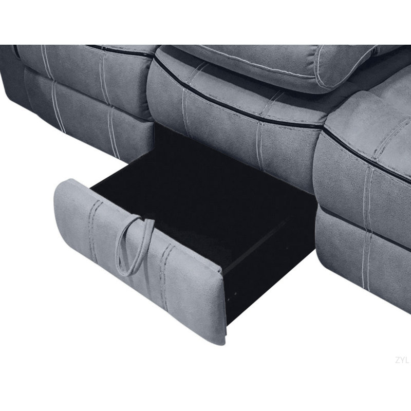 Canapé inclinable en velours Zubaida, Gris