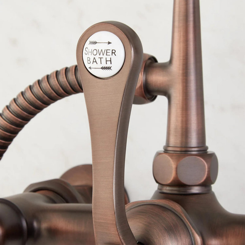 Telephone Style Wall Mounted Tub Faucet with Lever Handles, Oil Rubbed Bronze