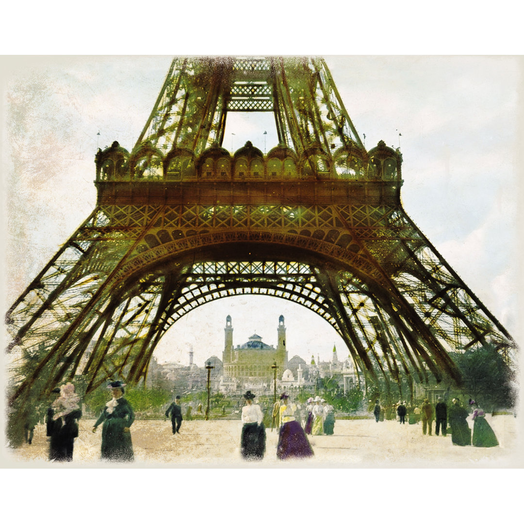 Vintage Eiffel Tower Scene - Painting Print