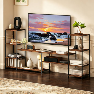 TV Stand for TVs up to 60 Inches Industrial Entertainment Center with Storage Shelves
