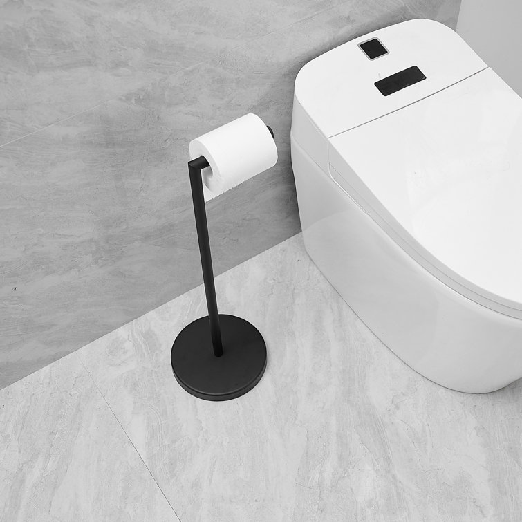 Acehoom Freestanding Toilet Paper Holder in Matte Black