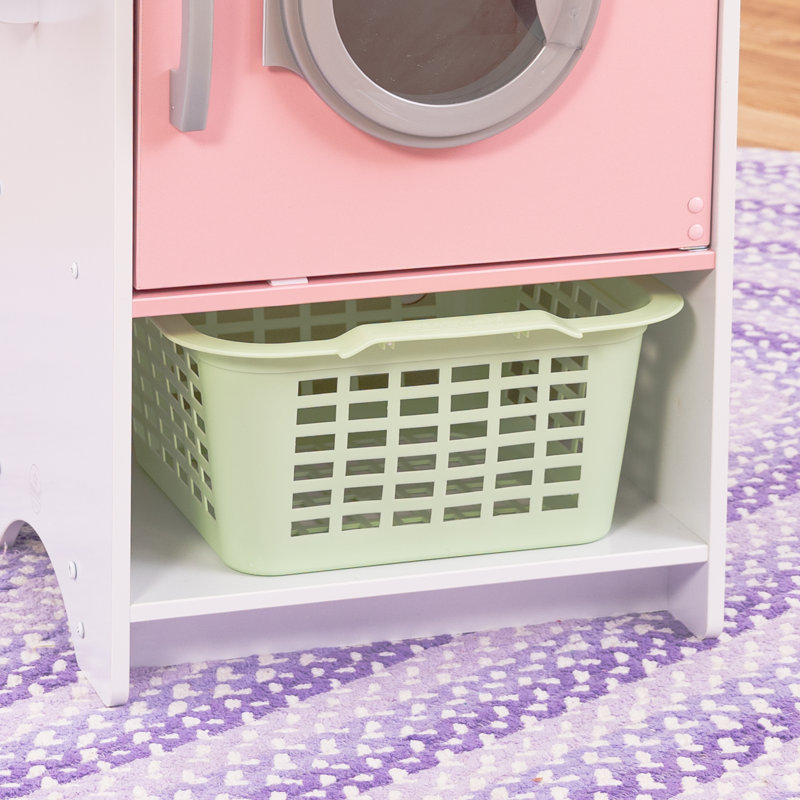 Pastel Wooden Laundry Play Set with Iron and Basket